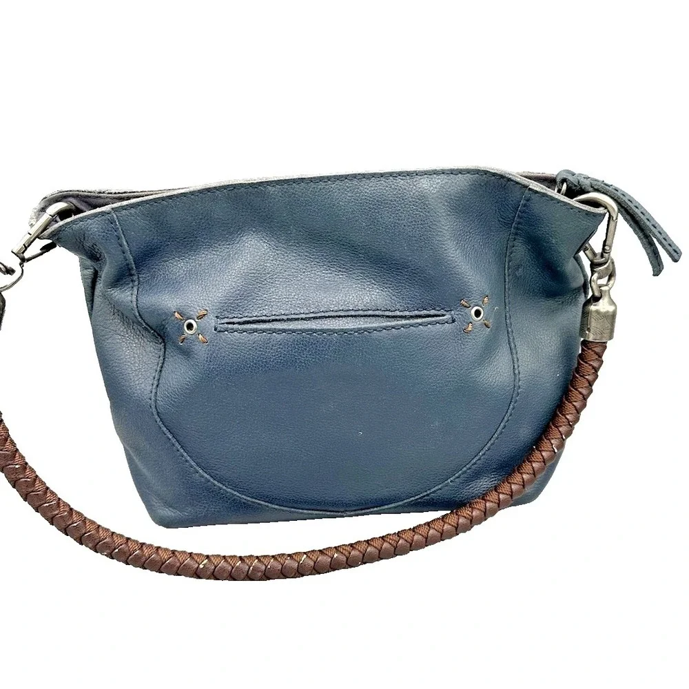 The Sak Black Leather Demi Shoulder Bag‎ Braided Strap Intricate metal design